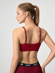 Loungeista Women Casual Burgundy Plain Bralette With Medium Stretch Fabric - Burgundy - View 2