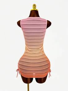 Zestiva 女士黑色系列泳衣罩衫，适合海滩、泳池派对、搭配比基尼、无袖、端庄、度假、拍照、水疗、游泳、春夏穿着。 - 彩色 - 查看 2