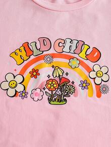 Bộ 3 áo thun ngắn tay cổ tròn in kỹ thuật số cho bé gái, thích hợp cho mùa xuân/hè. - Nhiều màu - Xem 8