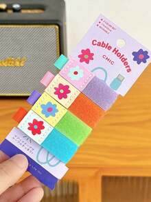 Joivida 4Pcs Cute Cartoon Magic Tape Cable Ties – Multi-Use Organizer For PC & Earphone Wires - Multicolor - View 15