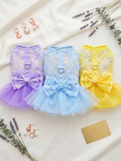 PETSIN Dog Clothing, Cat Clothing, Animal Skirts, Pet Spring/Summer New Collection, Puppy Dress, Princess Versatile Dress, Printed Stripes, Small Animal Clothing, Cool Sunscreen