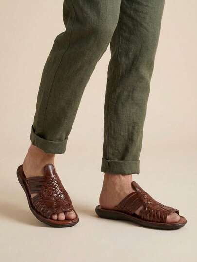 sandalia de piel genuina, sandalia tejida a mano, sandalia artesanal, sandalia de piso, sandalia cómoda hombre, calzado femenino, sandalia casual, sandalia de verano