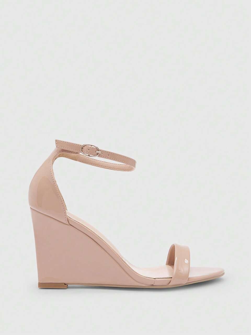 CUCCOO BIZCHIC Women Shoes Round Toe Wedge Heel Apricot With Ankle Strap Women's Fashion Wedge Heel Sandals Stylish Simple Daily Comfort Commuter Women's Sandals Women's Shoes Summer Shoes