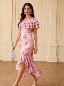 ZEYLAH VÁY XUỐNG LỆCH IN HOA, TRANG PHỤC NGÀY VALENTINE - Hồng - Xem 6