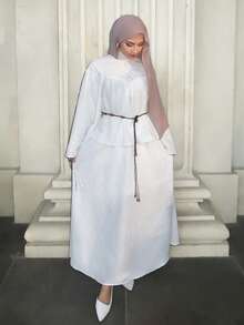 Solavon Women's Solid Color Top And Skirt Casual 2 Pieces Set - White - View 6