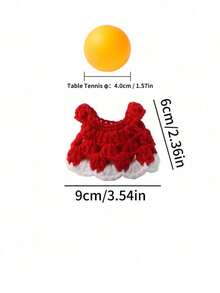 1件可爱小宠物连衣裙 迷你针织雪貂衣服 手工仓鼠公主裙 透气宠物服装 - 彩色 - 查看 13