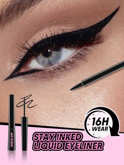 SHEGLAM Stay Inked 液體眼線筆-Matte Black 品牌 美容 化妝 化妝品 適合女性與女孩 完美搭配夏季春季 Y2K 時尚 流行 生日 母親節禮物 假期 派對準備就緒 最佳顏色
