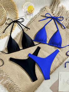 Swim Vcay Bộ đồ bơi màu trơn dành cho nữ, thích hợp cho kỳ nghỉ và đi biển. - Nhiều màu - Xem 1