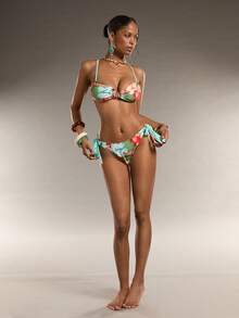 Swim Glamine 女士印花泳衣套装，适合海滩度假，包括比基尼套装、聚拢型泳衣、比基尼套装、泳装、聚拢型比基尼、沙滩装、可爱印花泳衣。 - 彩色 - 查看 4