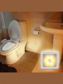 Lampu Malam LED Sensor Gerak, Lampu Dinding Induksi Inframerah PIR Bertenaga Baterai AAA (Baterai Tidak Termasuk), Mudah Dipasang & Pencahayaan Portabel untuk Samping Tempat Tidur, Lorong, Kamar Mandi, Tangga & Lemari - Putih - View 7