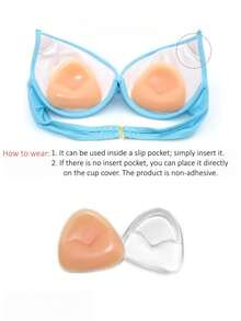 1 PC Reusable Silicone Bra Inserts Push Up Pads - Invisible Thickened Enhancers For Lingerie, Bikini & Dresses, Natural Bust Lift, Seamless Nude/Clear, Adhesive-Free For Daily Wear, Party & Vacation - Multicolor - View 17