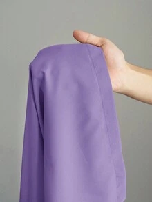 Slaydiva Setelan Wanita Ukuran Plus 2 Potong: Atasan Crop Longgar Ungu dengan Bahu Jatuh dan Tali Serut di Bagian Bawah & Celana Panjang Lebar dengan Saku, Pakaian Kasual Cerdas Musim Panas untuk Sehari-hari - Mauve Purple - View 10