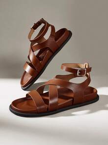 Solecia 女鞋 时尚棕色舒适平底沙滩鞋 - 棕色 - 查看 6