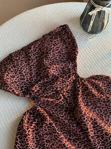 Comfortcana Mono de talla grande con estampado de leopardo rojo y cordones, adecuado para vacaciones en la playa, uso en primavera/verano, de moda y versátil - Rojo - Ver 5