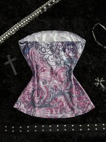 StreetHx Women's Fashionable Pastal Punk Print Rhinestone Embellished Dress Golf Summer Sexy - Multicolor - View 2