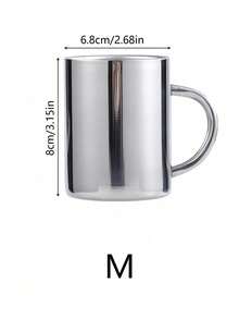 Cirelle 1 chiếc cốc nước bằng thép không gỉ, cốc dùng trong gia đình, cốc sữa hai lớp chống nhỏ giọt, cốc cà phê có nắp đậy. - Bạc - Xem 8