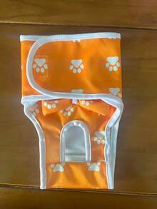 Orange Dog Paw Bowknot Dog Sanitary Pants, Menstrual Pants, Anti-Harassment Pants For Small And Medium-Sized Dogs And Cats - Burnt Orange - View 8