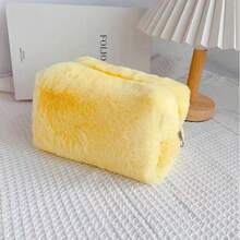 Small Plush Makeup Bag, Soft Beauty Cosmetic Bag Cute Travel Zipper Toiletry Bag Multifunctional Organizer Pouch For Women, Pink - Multicolor - View 8