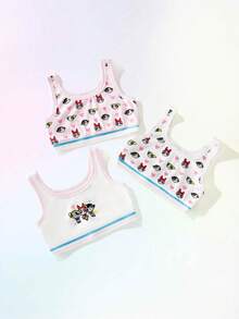 THE POWERPUFF GIRLS X SHEIN Maija Kids Young Girl Spring/Summer 3 PiecesCoordinated Colorblock Print Tank Top - Multicolor - View 2
