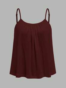 SHEIN EZwear 3件套加大码女式褶皱宽松吊带背心，可调节肩带，适合春夏穿着 - 彩色 - 查看 11