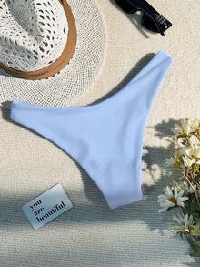 Swim Basics Women's Solid Color Sexy Bikini Bottom For Beach Holiday - Baby Blue - View 3