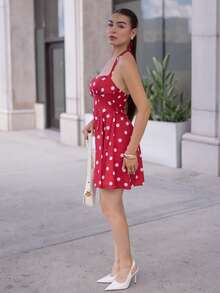 Andrea Bello 女士波点抹胸长裙，简约时尚，适合夏季穿着。 - 紅色 - 查看 6