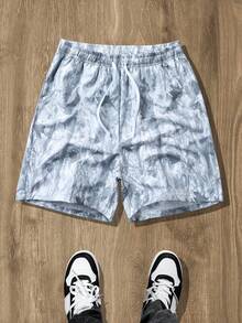VIVINTIMO Pantalones cortos casuales de verano con estampado de camuflaje para hombres - Beis - Ver 1
