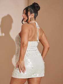SHEIN BAE Große Größen Damen Weiße Fransen Trägertop, elegante sexy Bluse, Strandurlaub Top, Y2K, Musikfestival Top - Weiss - Übersicht 6