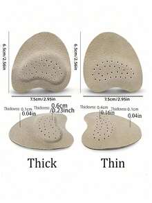 4Pcs (2 Pairs) Women's Sandal Forefoot Pads, 7.3*7.3Cm High Heels Non-Slip Foot Care Insole Stickers, Self-Adhesive Stickers Body Care In Shoes, Suitable For Travel, Sports, Outdoor, Thick And Versions Are Optional - Camel - View 12