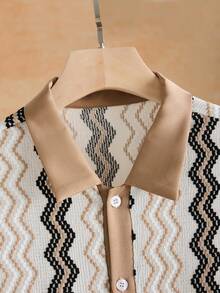 VENTUSAIL Bộ áo sơ mi và quần short dệt kim jacquard thường ngày dành cho nam giới, thích hợp cho kỳ nghỉ. - Nhiều màu - Xem 7