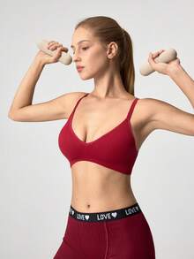 Loungeista Women Casual Burgundy Plain Bralette With Medium Stretch Fabric - Burgundy - View 8