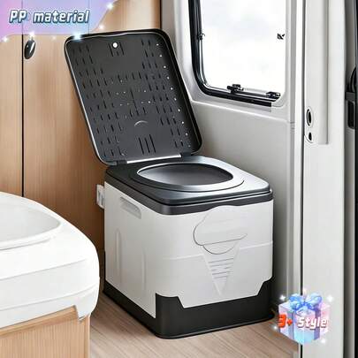 Portable Folding Toilet With Lid, Multi-Purpose Emergency Toilet, Suitable For Self-Driving Camping, Boating, Hiking, Outdoor Travel, Non-Waterproof, No Electricity, Including Garbage Bags, Handbags, Boxes, Cabinets, Outdoor Storage Racks, Sorting Storage Box