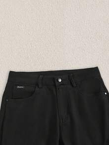 男士纯色斜口袋裤 正装裤，秋季 - 黑色 - 查看 3