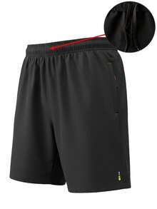 Manfinity Homme 男士抽绳腰宽松休闲百搭短裤 - 黑色 - 查看 4