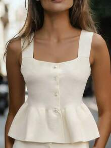 Franclia 女士针织上衣 - 杏色 - 查看 1