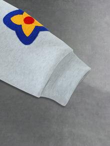 PAVTROS Men's Floral Pattern Long Sleeve Zip-Up Hooded Casual Sweatshirt - Grey - View 5