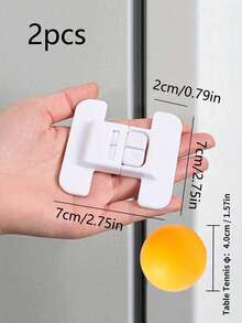 2pcs Locks - Refrigerator Door, Drawer Auto-Lock, No Drill Installation ,Water Dispenser Door Locks, Anti-Opening Latch,Kitchen, Prevent Pets From Opening The Door Christmas For Holiday Gift Giving - White - View 5