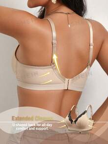 DesireSculpt Casual Apricot Padded Bra With Contrast Lace And Removeable Cups For Ultimate Lift - Apricot - View 2