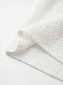 SHEIN VCAY Plus Size Bohemian Ruched Textured Cami Top, V-Neck Loose Floral Lace Trim Cami Top, Versatile Lightweight Summer Cami Top - White - View 5