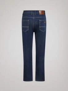 Officeau Men's Stretch Slim Straight Leg Business Casual Jeans, Slant Pocket Design, Versatile For Daily Wear - Blue - View 2
