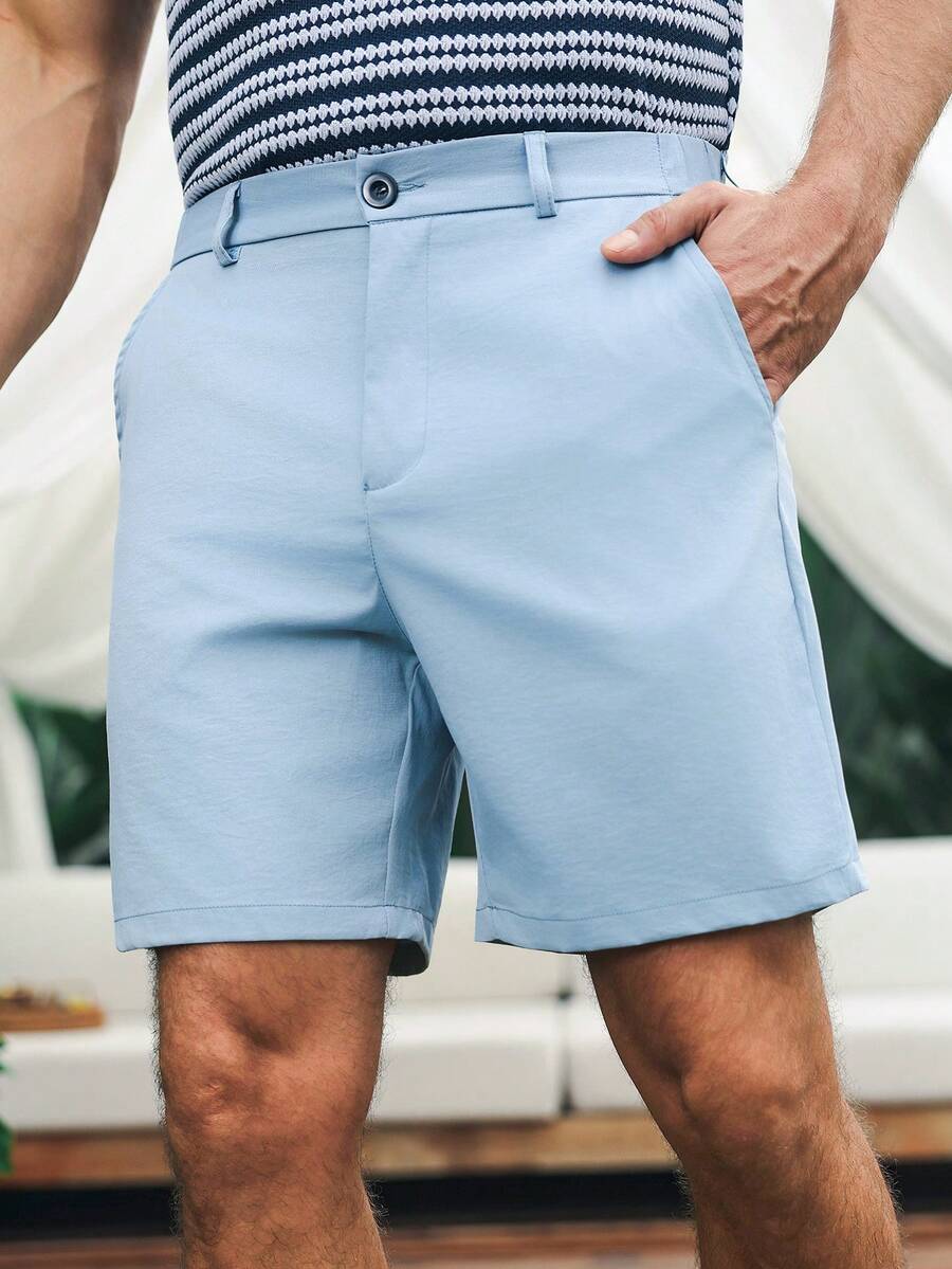 VENTUSAIL 男士浅蓝色休闲短裤 - 淺藍色 - 查看 1