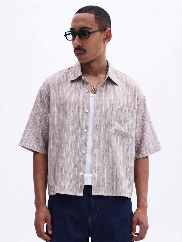 Oversized Striped Button Down Shirt