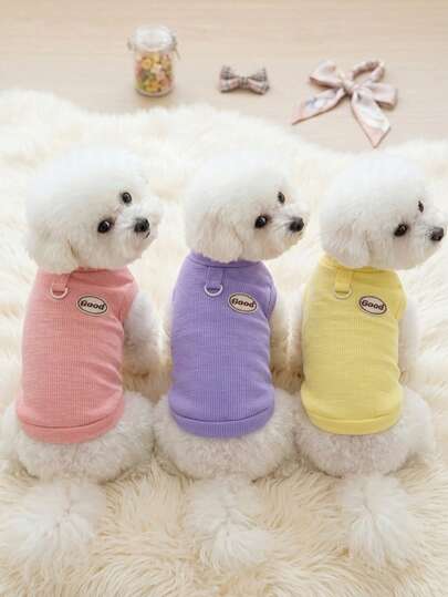 PETSIN Pet Spring New Dog Clothes Animal Supplies Pet Clothing Dog Tank Top Cat T-Shirt Teddy Outfits Small Animal Attire Casual Cool Tank Top Dog Clothes Cat Clothes Two-Season Spring & Summer New Tank Top