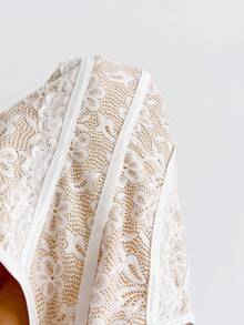 Soleia Áo corset họa tiết da báo viền ren, áo hai dây gợi cảm, thích hợp cho kỳ nghỉ, tiệc tùng, hẹn hò, ngày Valentine, tiệc trà chiều. - trắng - Xem 8