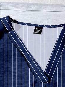 EMERY ROSE Camicia casual a righe con maniche a volant, adatta per l'estate, taglie comode - Multicolore - Visualizzare 3