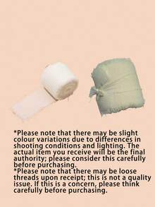 2条装 - DIY手工制作 1-1/2英寸 x 5码 丝缎礼品包装丝带，手工毛边丝带，适用于婚礼请柬、新娘捧花、礼品包装、DIY工艺品、蝴蝶结制作 - 米色 - 查看 4