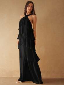 Silquee Women's Solid Color Backless Sleeveless Dress,Dresses For Women Summer - Black - View 5