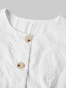 SHEIN Ellevyn 女士刺绣无袖衬衫背心 - 白色 - 查看 3