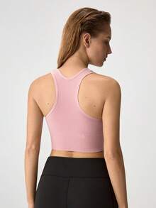 Loungeista 1 Stück Damen Sport-BH, rückenfreier kabelloser Sport-BH, anhebende & sexy Sport-Shorts, geeignet für Training und Fitness im Sommer - Pink - Übersicht 2