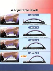 1PC Spinal Decompression Relaxer Lumbar Stretching Device Cervical Spine Back Stretch Tool Yoga Support Aid Adjustable Height Massager For Home Office Back Pain Relief Muscle Tension Release Fitness Equipment Must Have - Multicolor - View 7